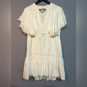 Farm Rio Off White 3D Flower Mini Dress